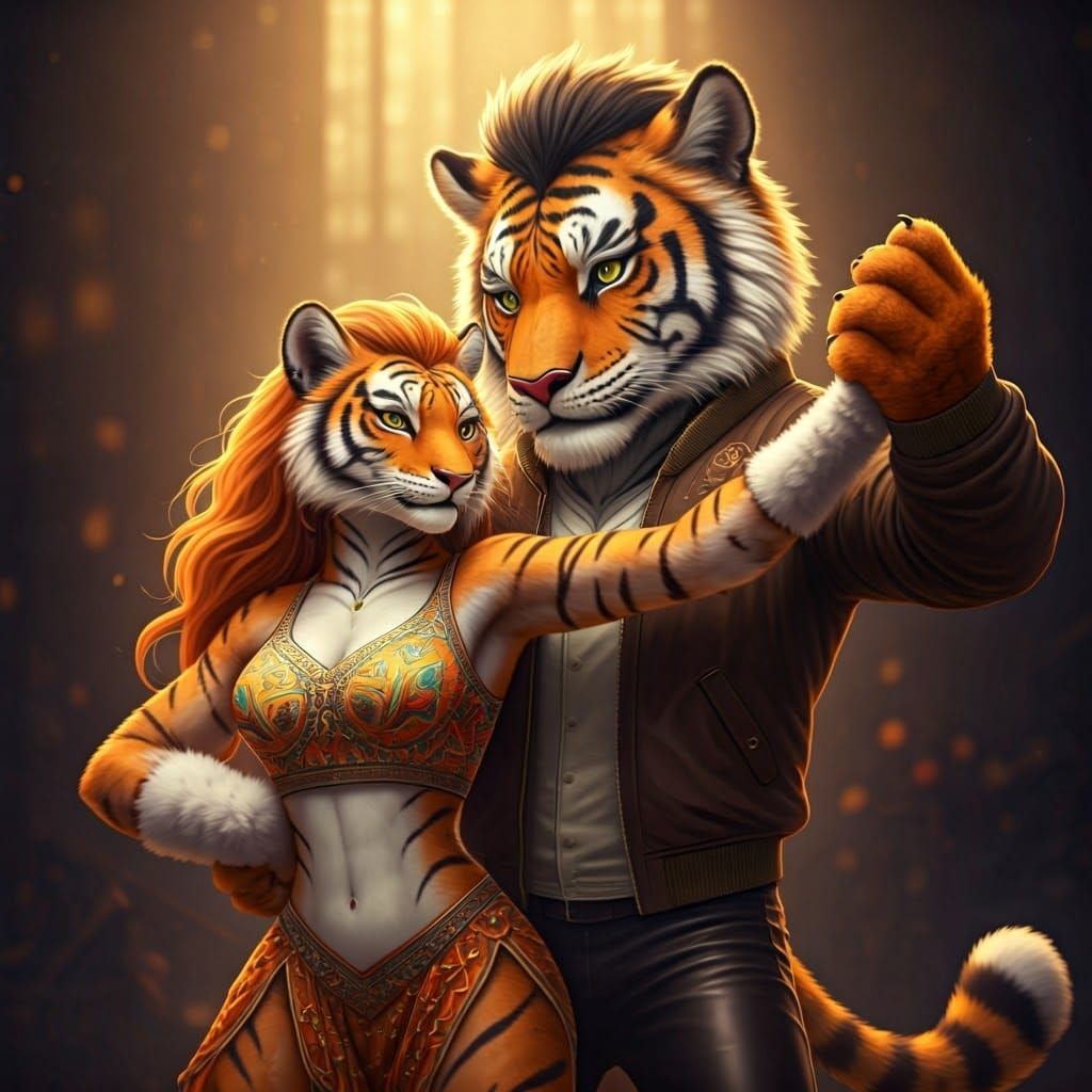 Sensual Latin Beauty Dances Salsa with Dazzling Lion Partner