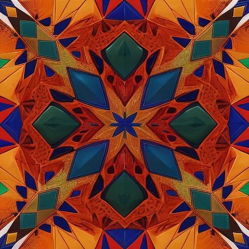 Colorful Abstract Ostrich Skin Geometric Design