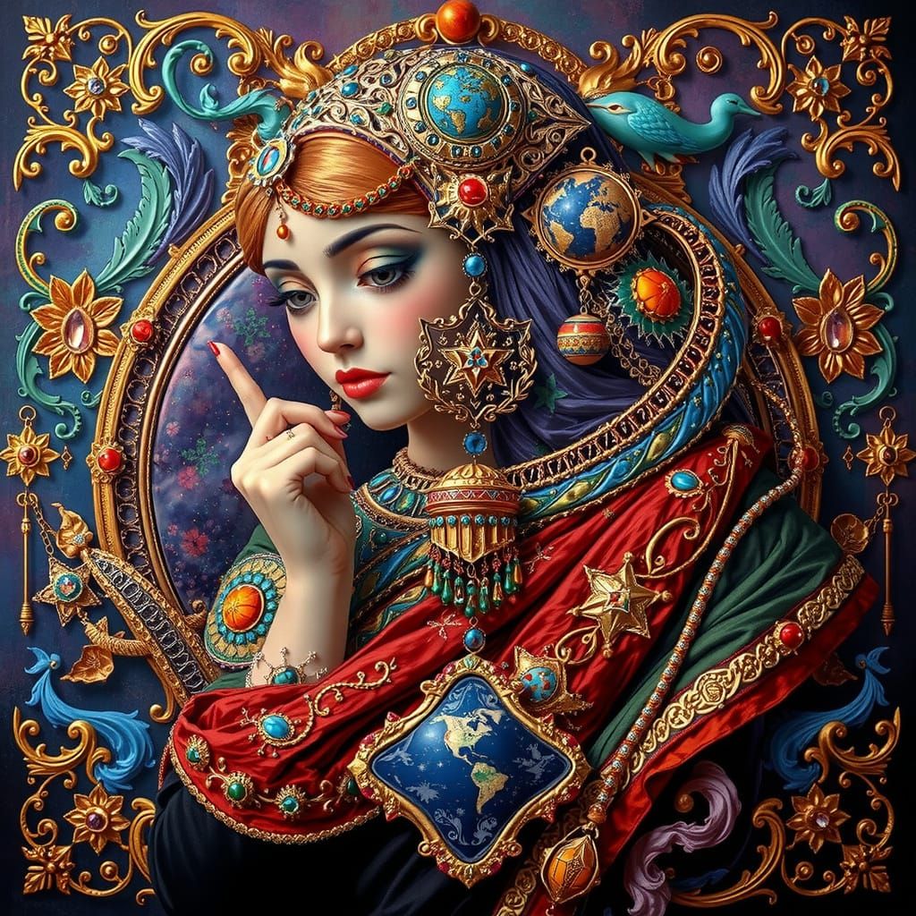 Abstract Expressionist Composition of Brilliant Colors