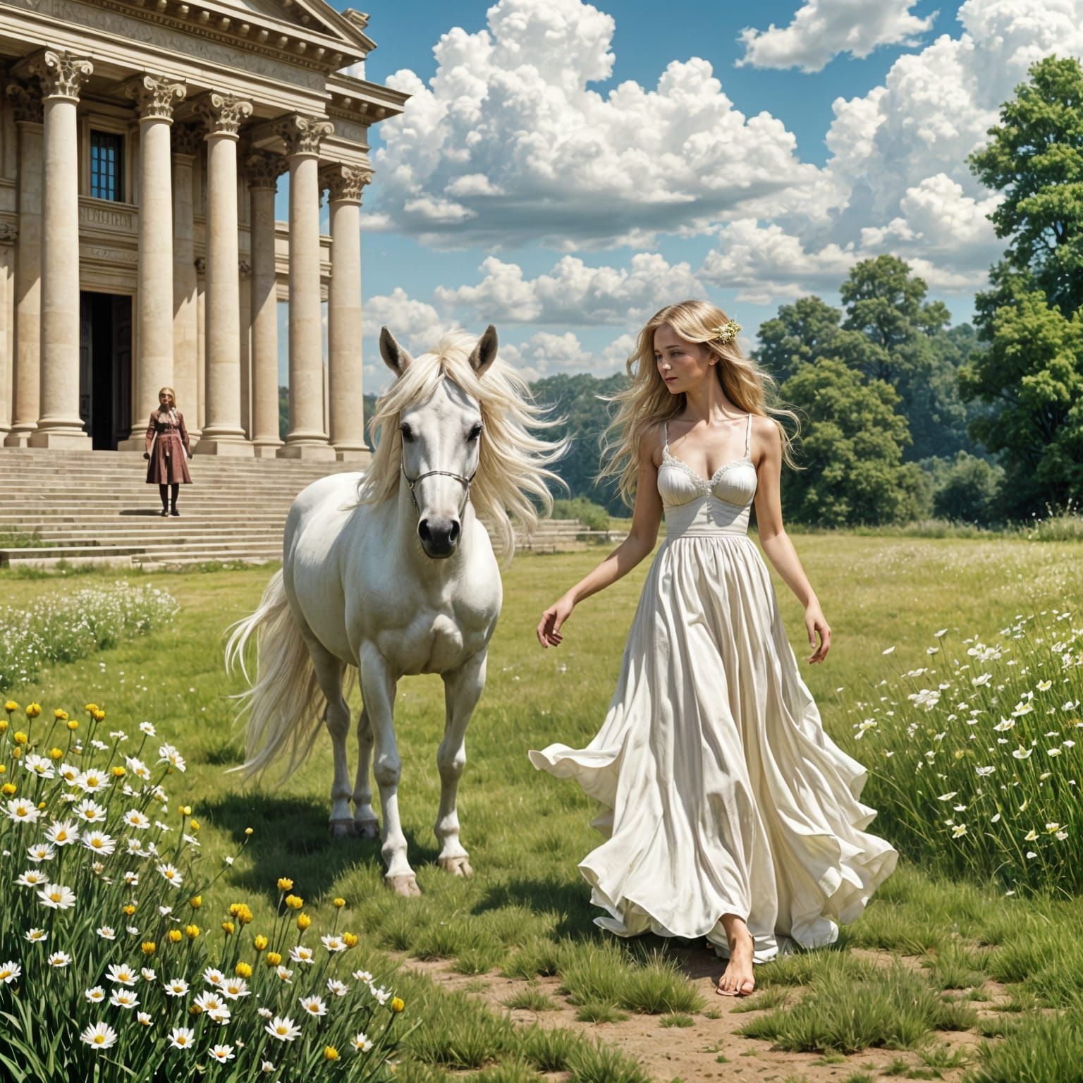 A Majestic Princess in a Lush Meadow