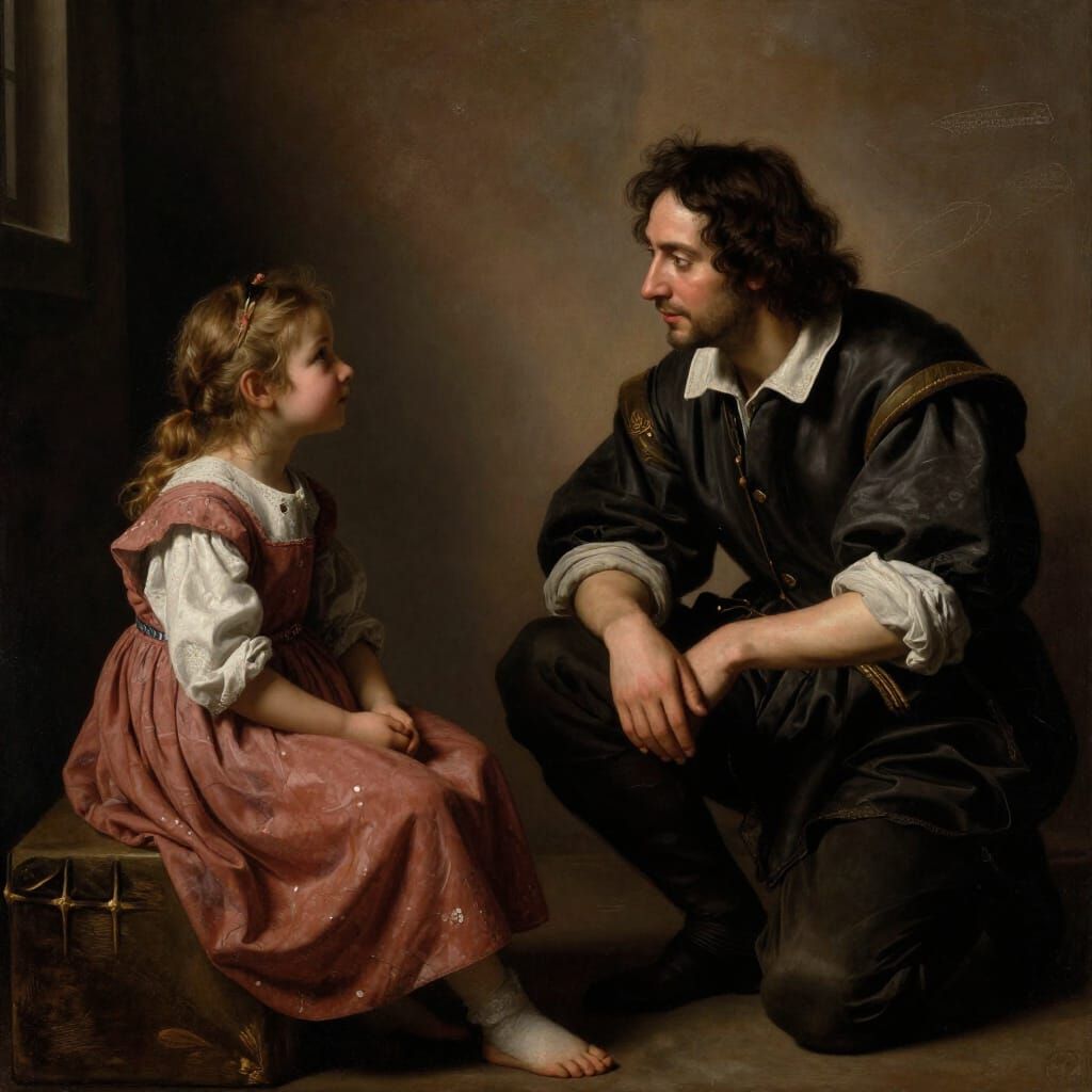 Caravaggio-Style Scene of Family Separation