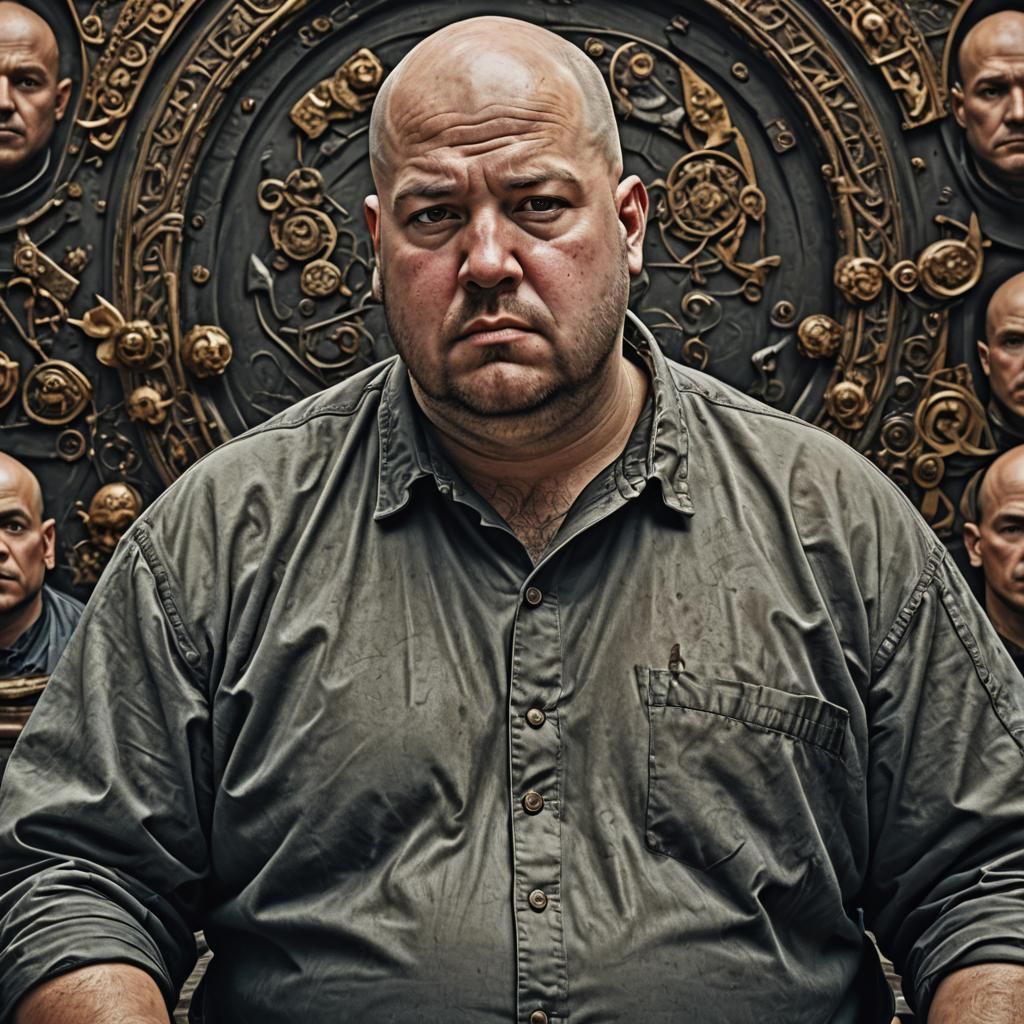 Hyperrealistic Portrait of a Bald Man