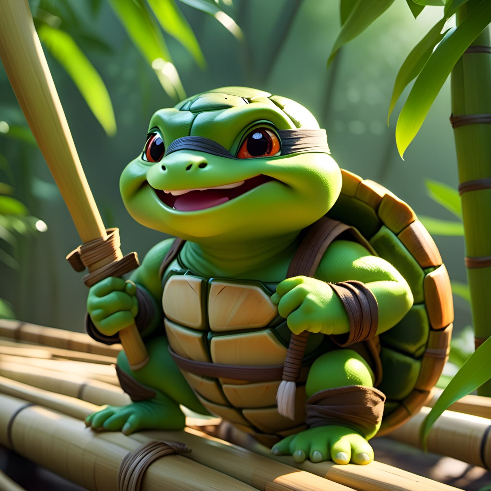 <lora:Manapua:1.0>A kawaii-style Ninja Turtle