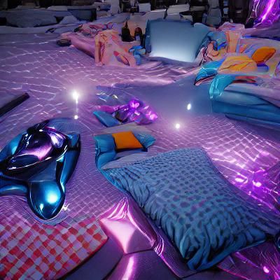 Slumber party futuristic Unreal Engine 8k resolution beautiful holographic