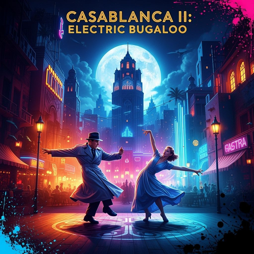 Casablanca II Movie Poster: Bogart & Bacall Breakdancing