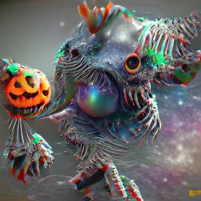 Halloween Creature in Outer Space: 3D Render