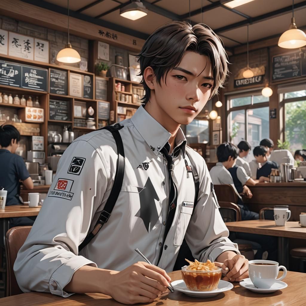 Lee Felix in Anime Style at ENHYPEN Cafe