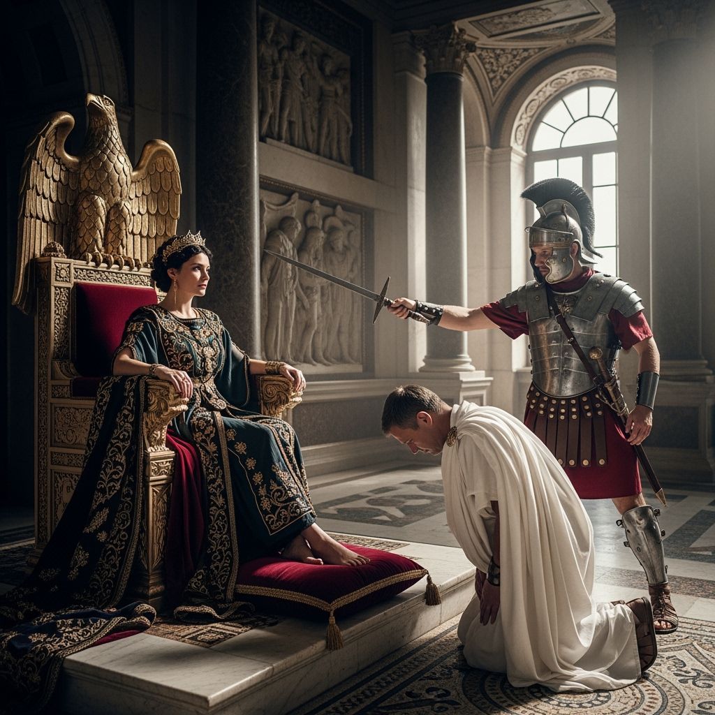 Empress Messalina on Eagle Throne in Roman Palace