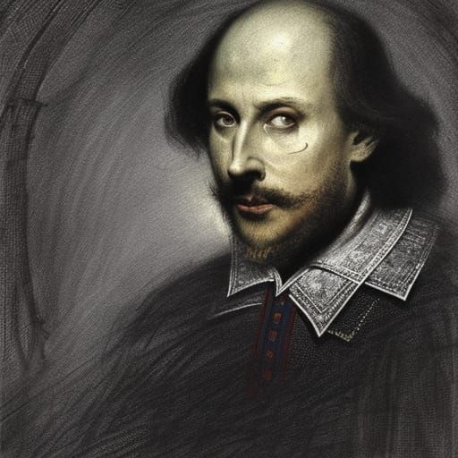 Gothic Horror Shakespeare Portrait in Doré Style