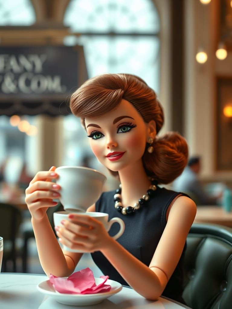 Barbie Sips Tea in Elegant Tiffany & Co. Setting