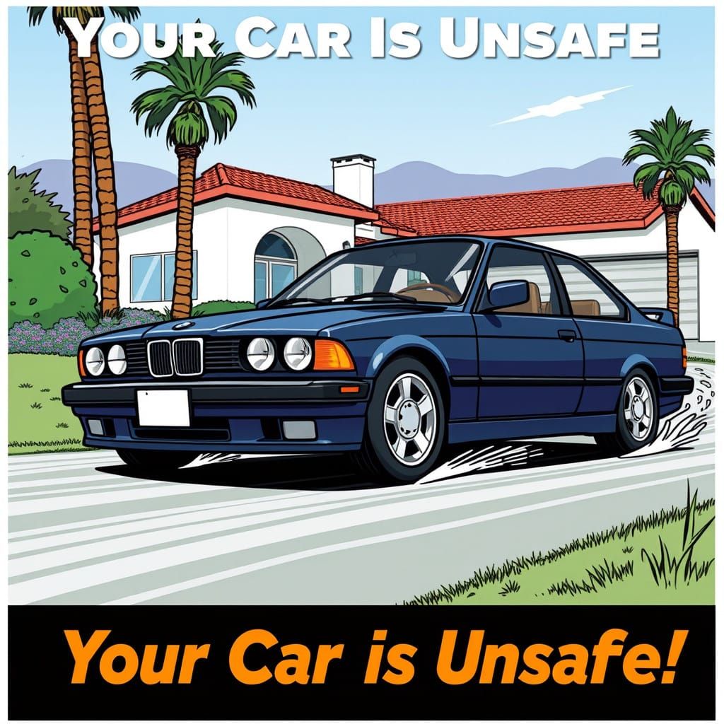 Retro Drift Car Poster in 1970s Style