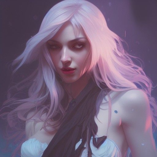 Seductive Witch Portrait in Digital Art Style