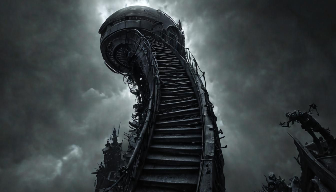 Unwalkable Stairway to Heaven in Giger Style