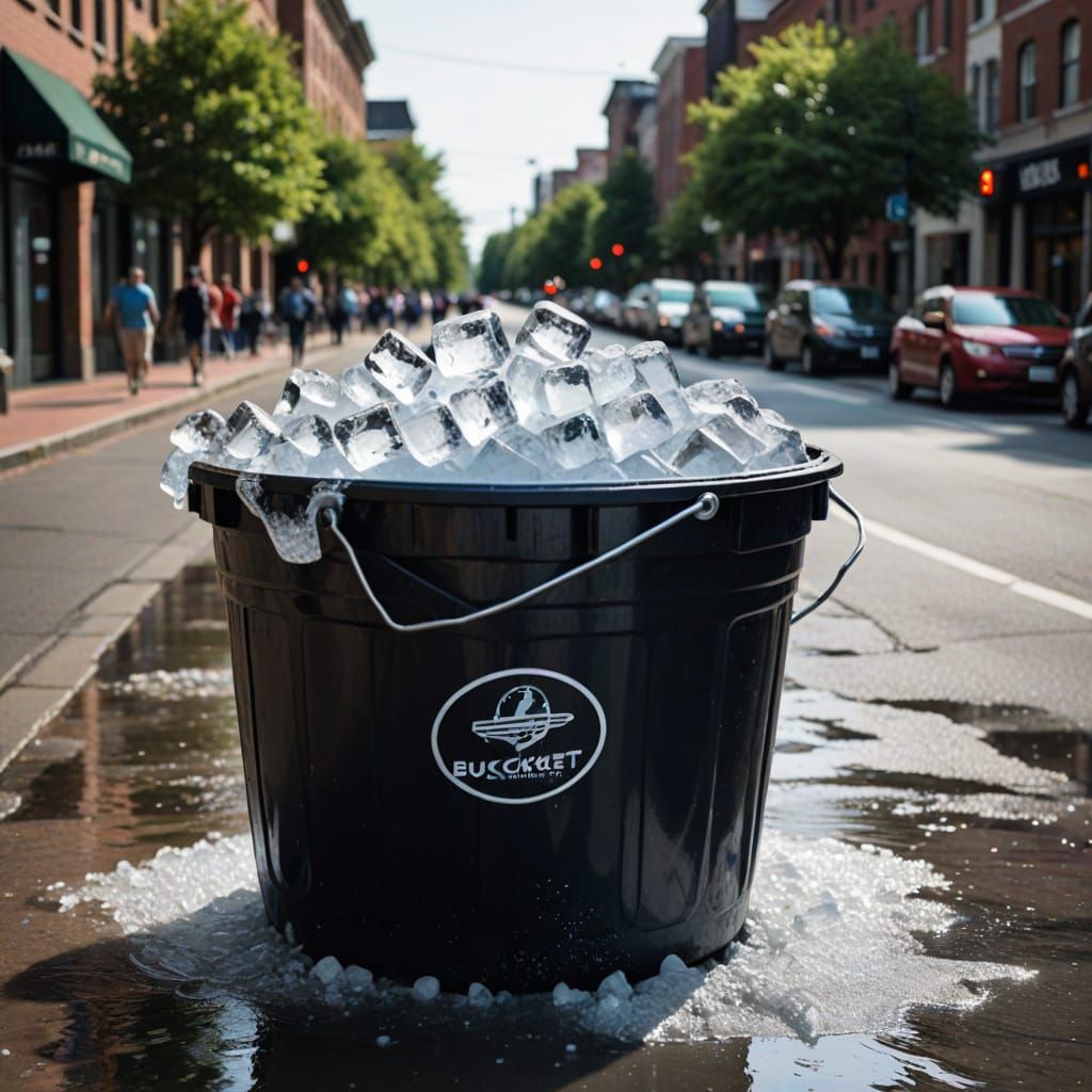 Frozen Ice Bucket Moment in Time