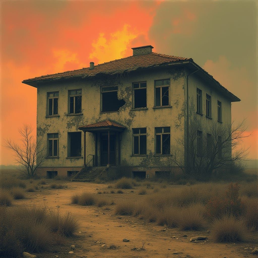 Abandoned School in a Dystopian Wasteland