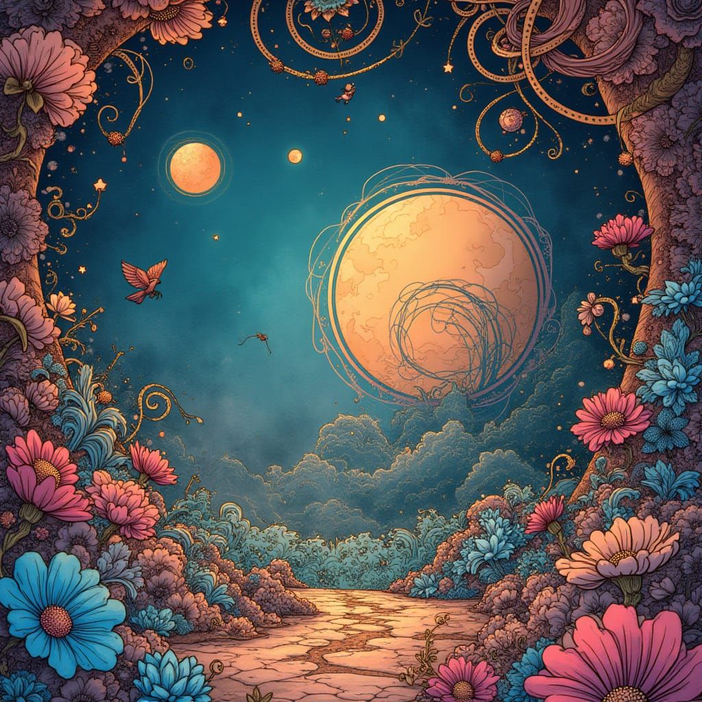 Whimsical Dreamscape Filigree Pop-Up Book