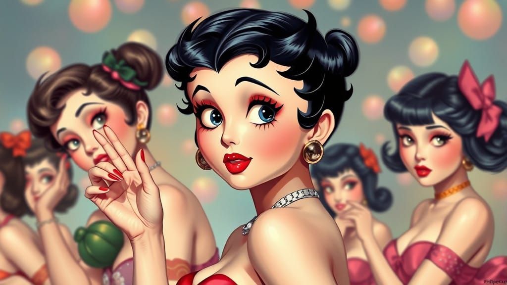 Betty Boop pixie hair as a girl band k pop korean culture da...