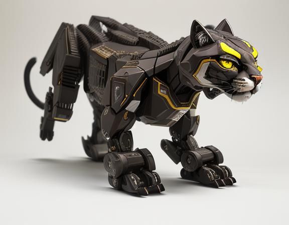 Hyperrealistic Robotic Cougar Mecha with Intricate Details