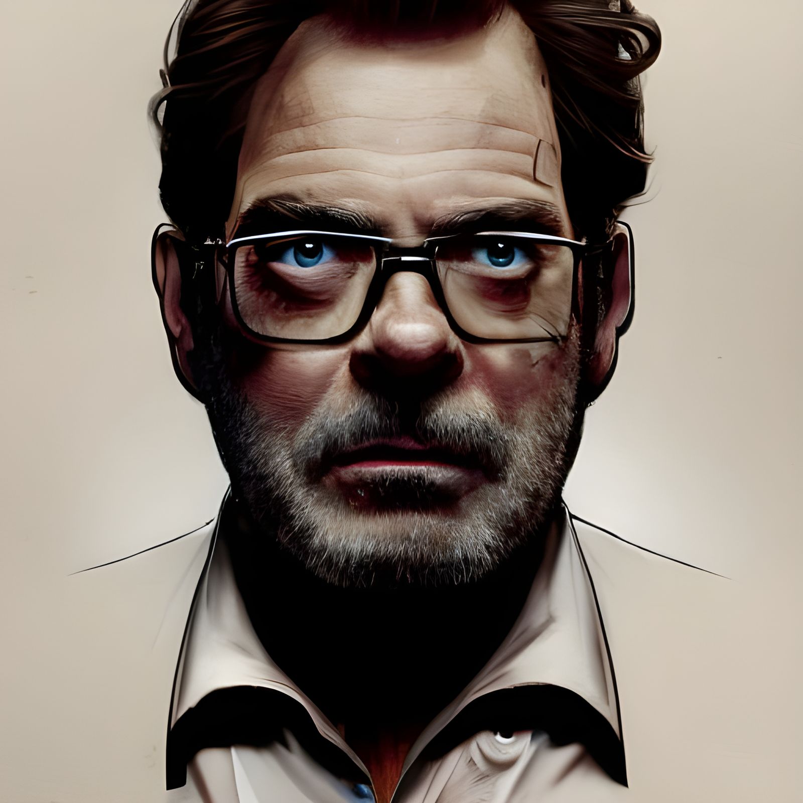 Huey Lewis Portrait in Hyperdetailed Art Style