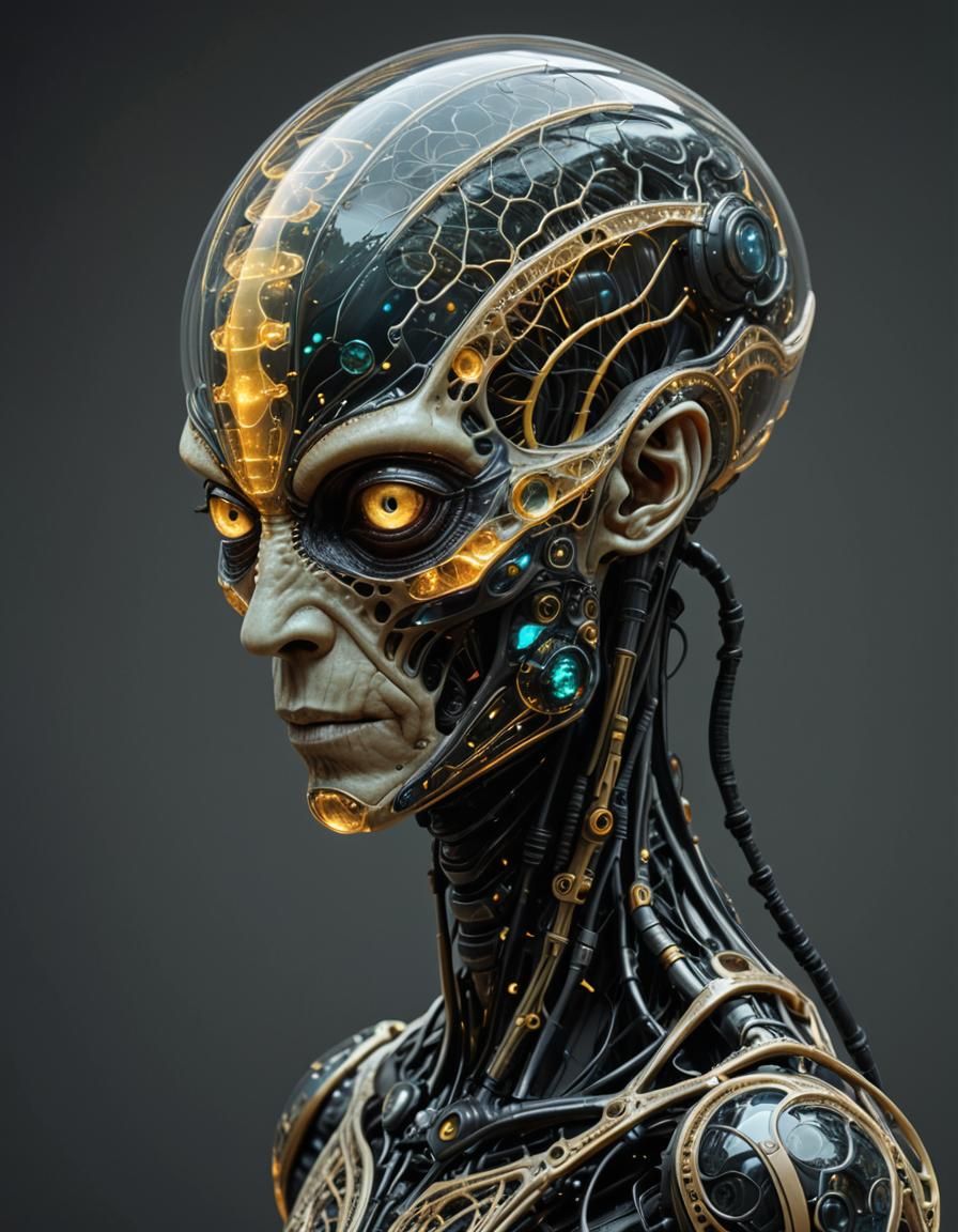 Bizarre Alien Creature with Transparent Head