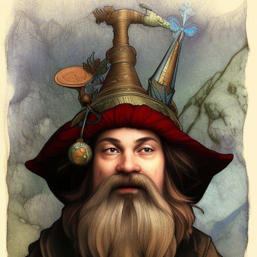 Gnome Wizard with Hat