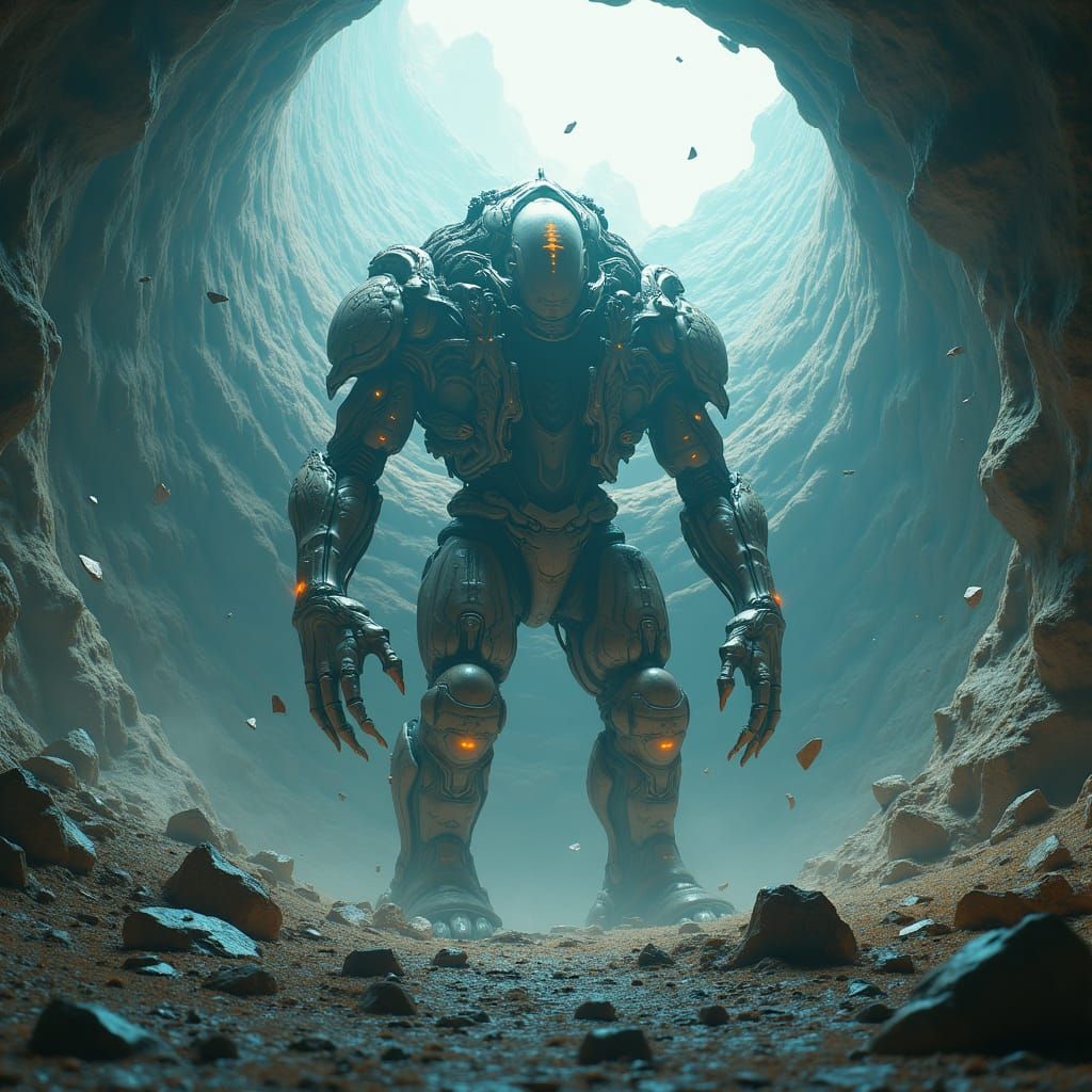 AI Entity Rending Spacetime in Sci-Fi Style