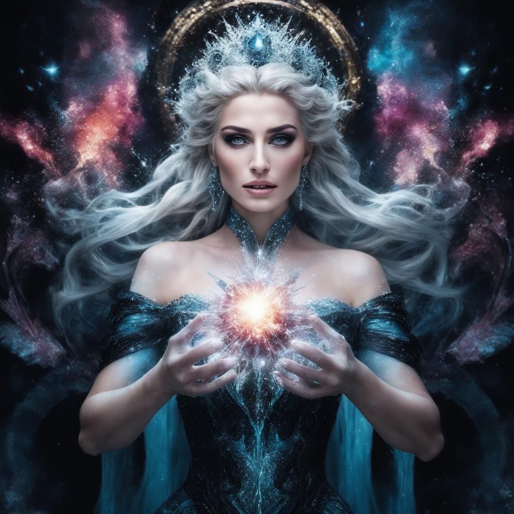 Elsa as Medusa: White Nebulae Splash Art