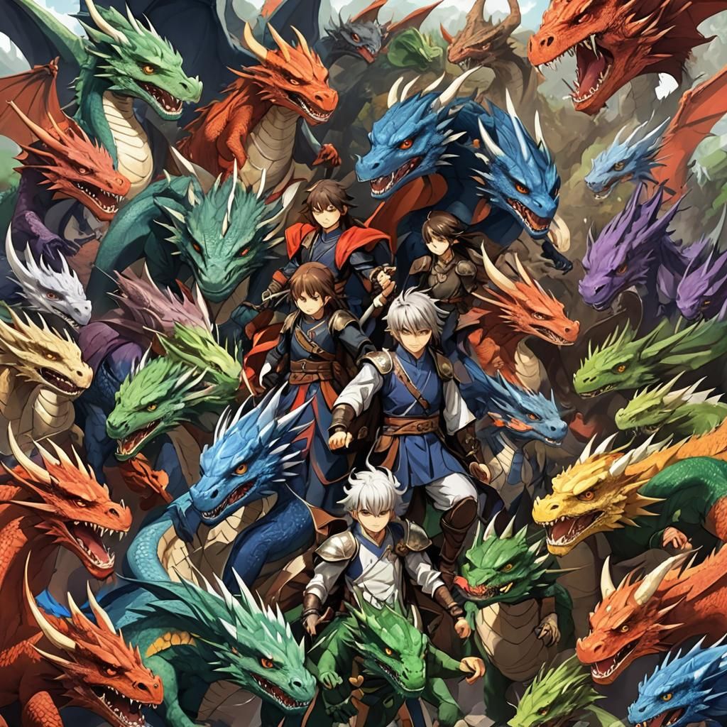 Anime-Style Dragons in Japanese Manga Art