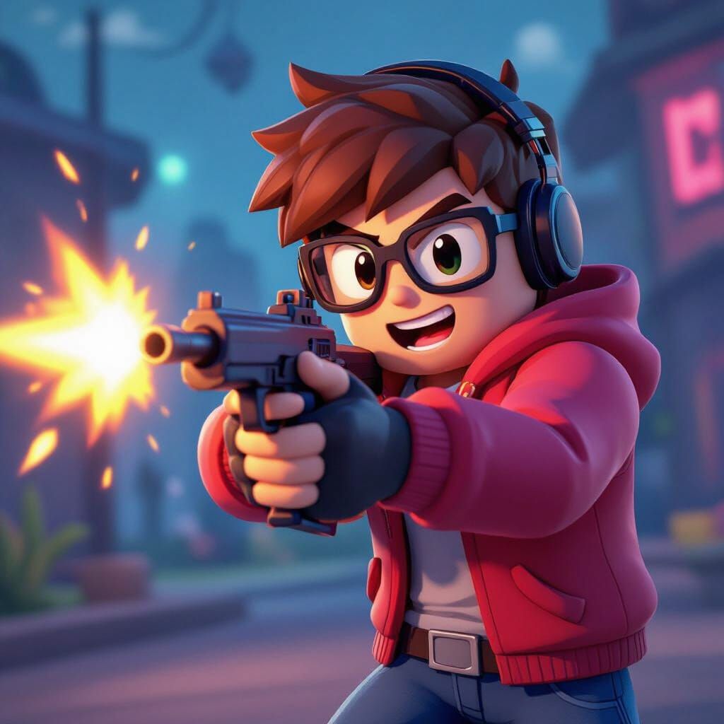 Roblox Game Scene with Stylized Digital Art