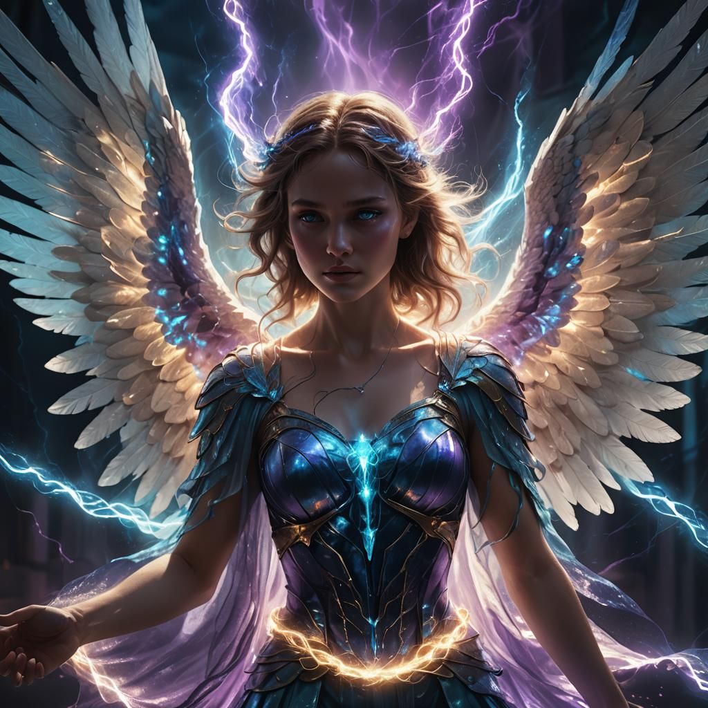Electric Angel in a Mystical Aura