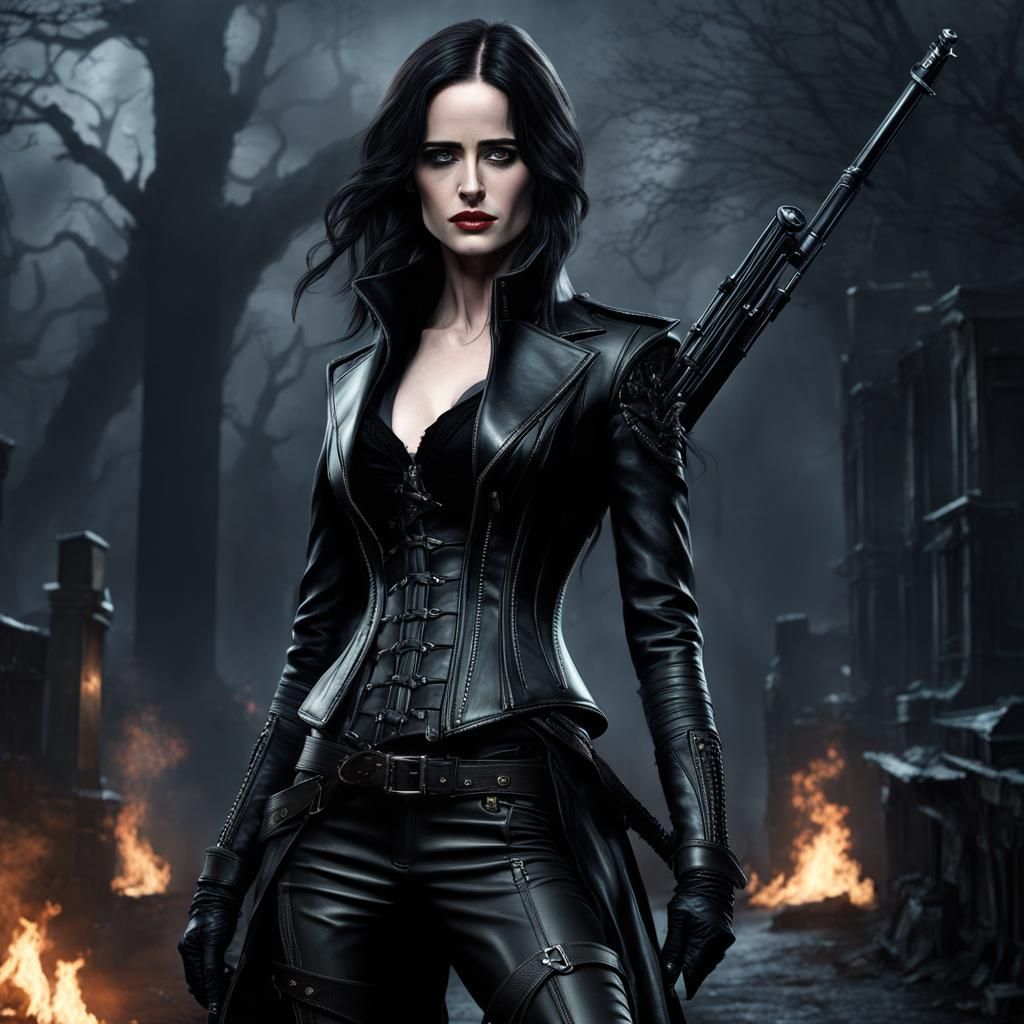 Eva Green as Bloodborne Hunter in Leather Outfit