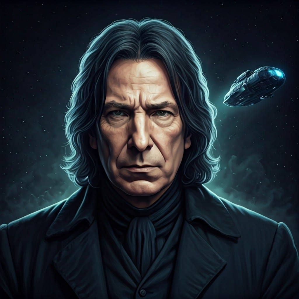 Severus Snape in Sci-Fi Spaceship, Sfumato Style