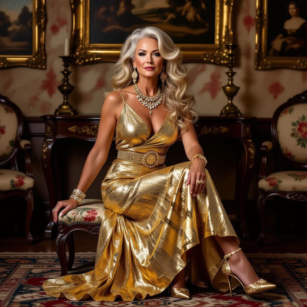 Golden Woman in Realistic Style