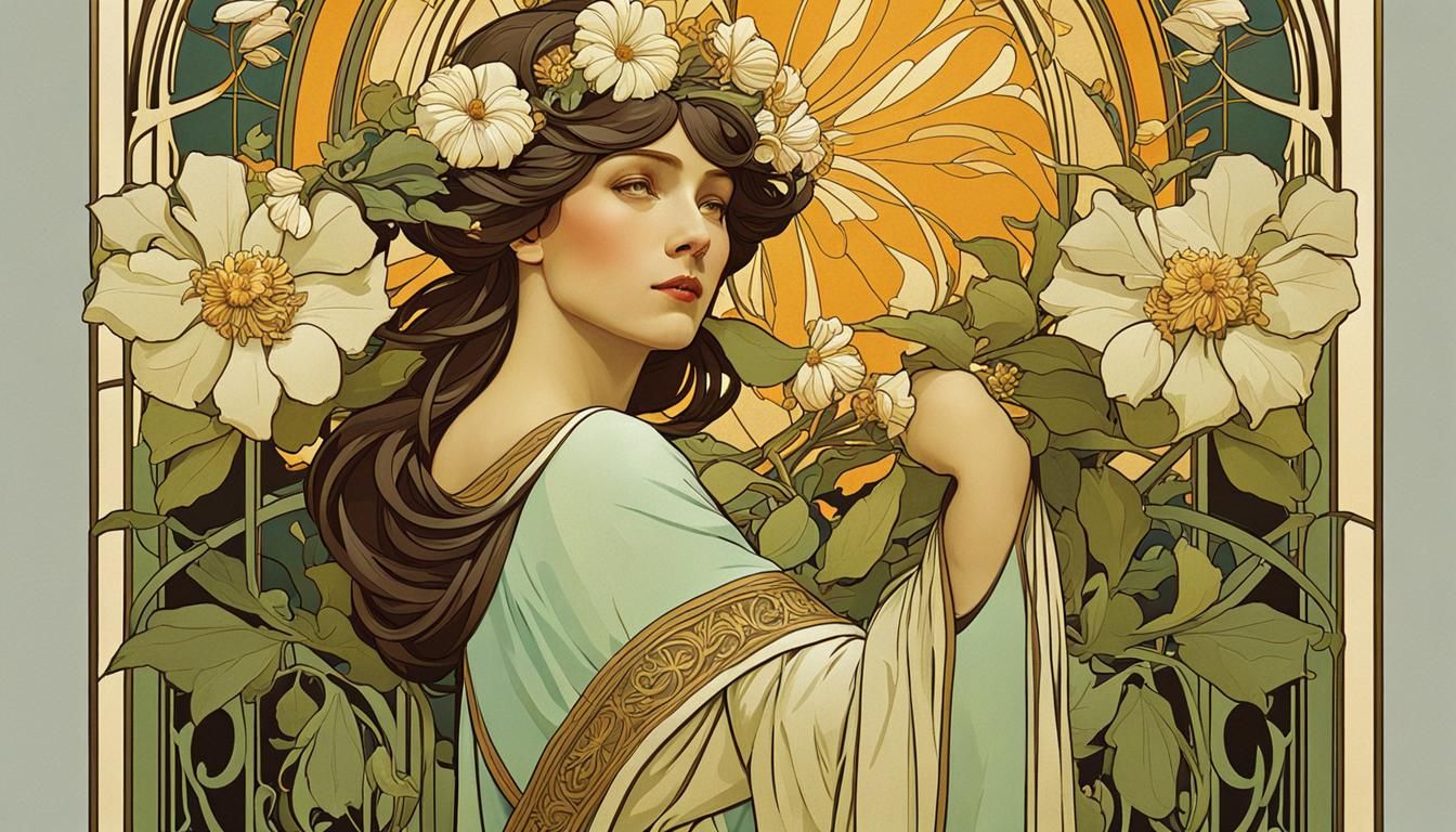 Art Nouveau Garden Studio in Mucha Style
