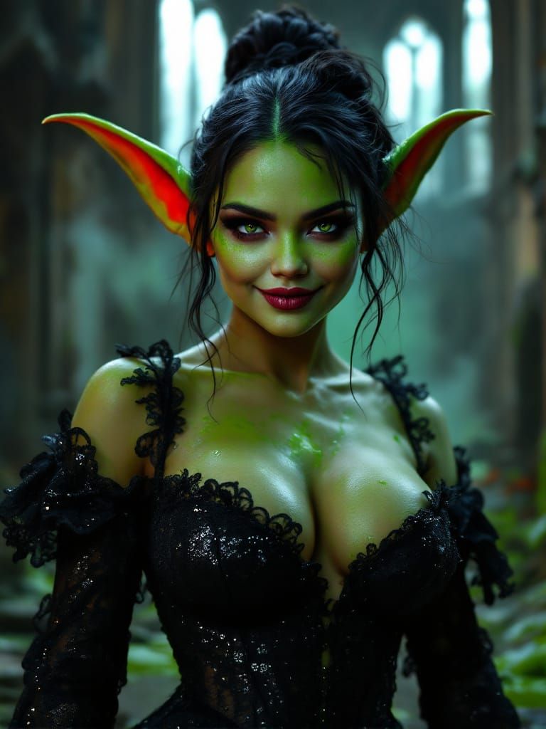Selena Gomez as Greta Gremlin in Gothic Setting