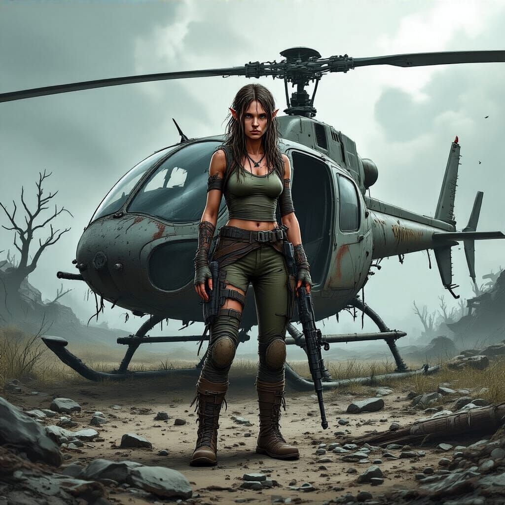 Hobbit Survivor in Post-Apocalyptic Comic Style