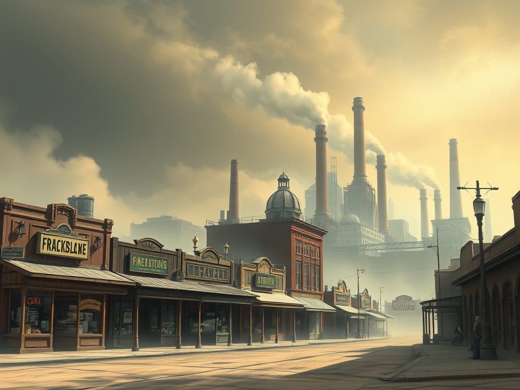 Surreal Ghost Town Street in Moebius Style