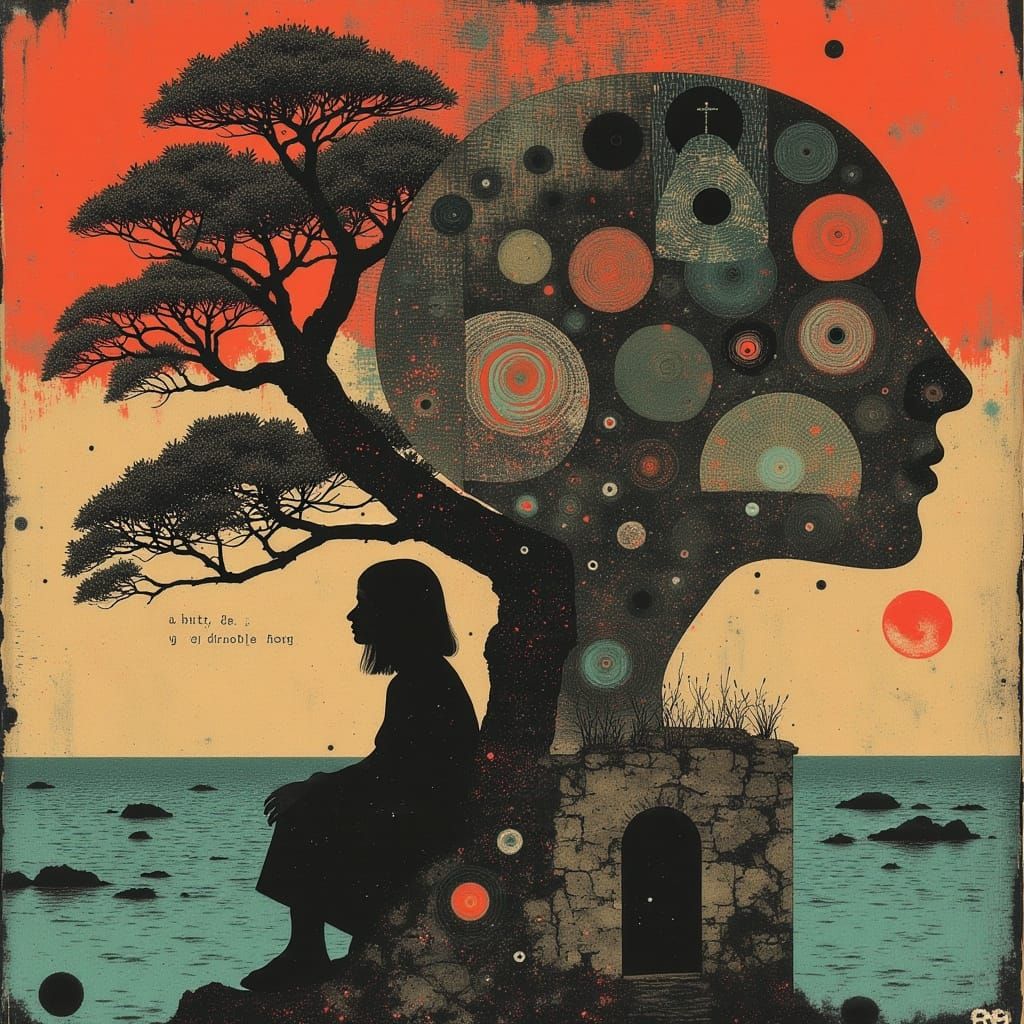 Vibrant Bohemian Tree of Life in Earthy Hues and Intricate P...