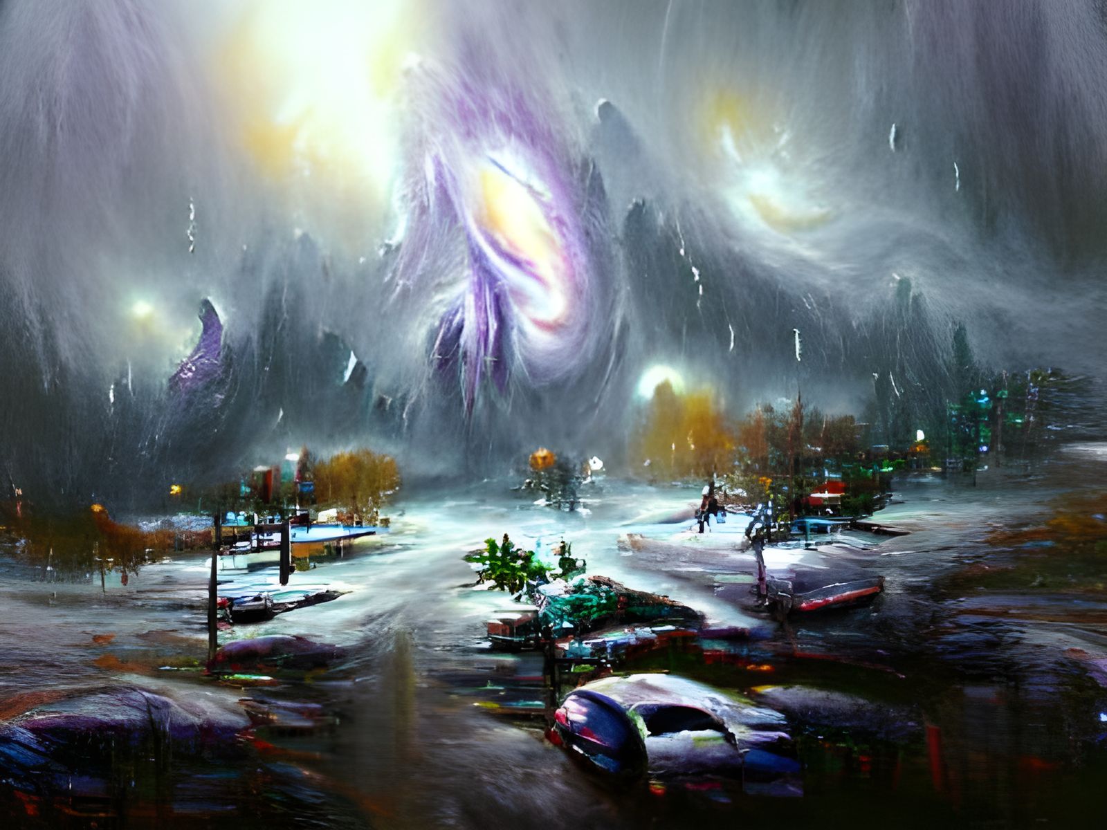 Galaxy in a Snowstorm: Oil on Canvas