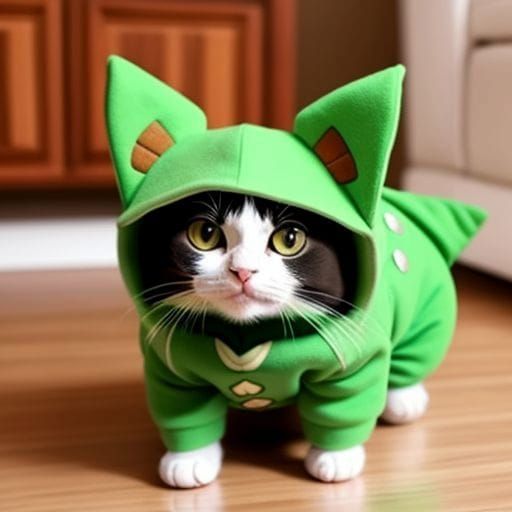 13 Days of Halloween Countdown - Caturday Costumes (Pokemon costume)