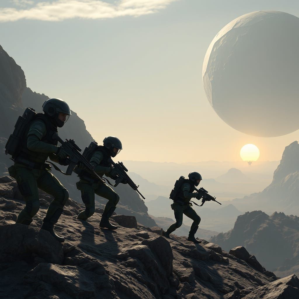 Space Force Commandos in Zero-Gravity Asteroid Mission