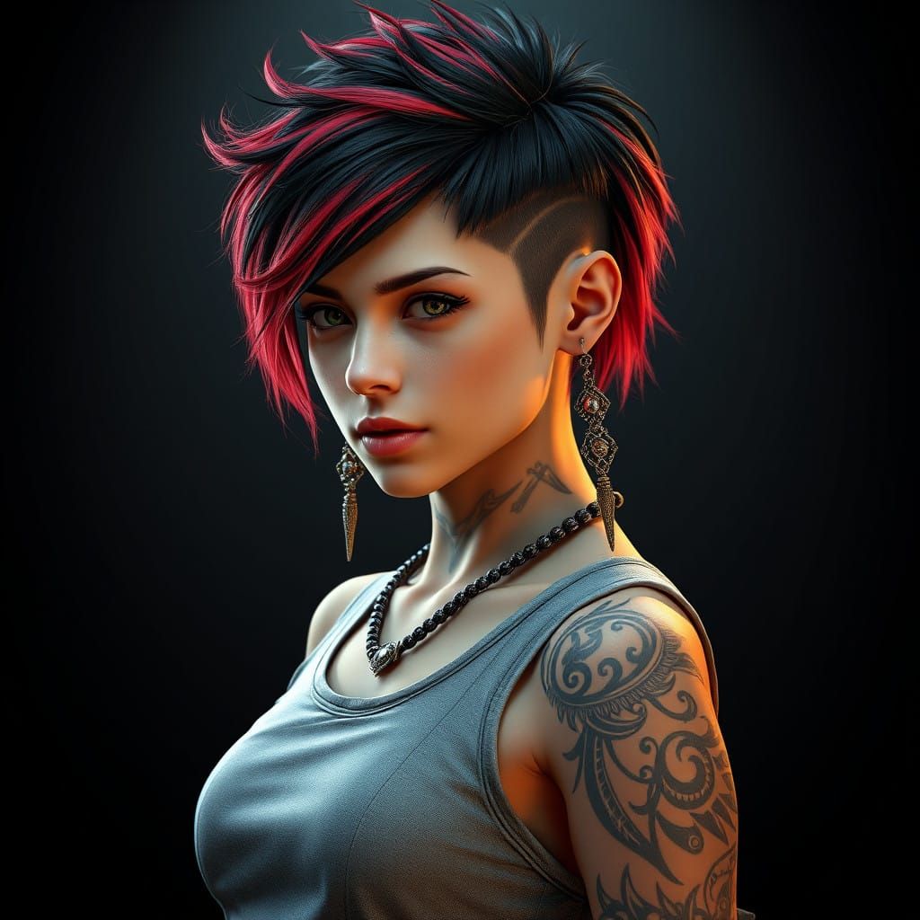 Ancient Warrior Maiden in Solitary Contemplation