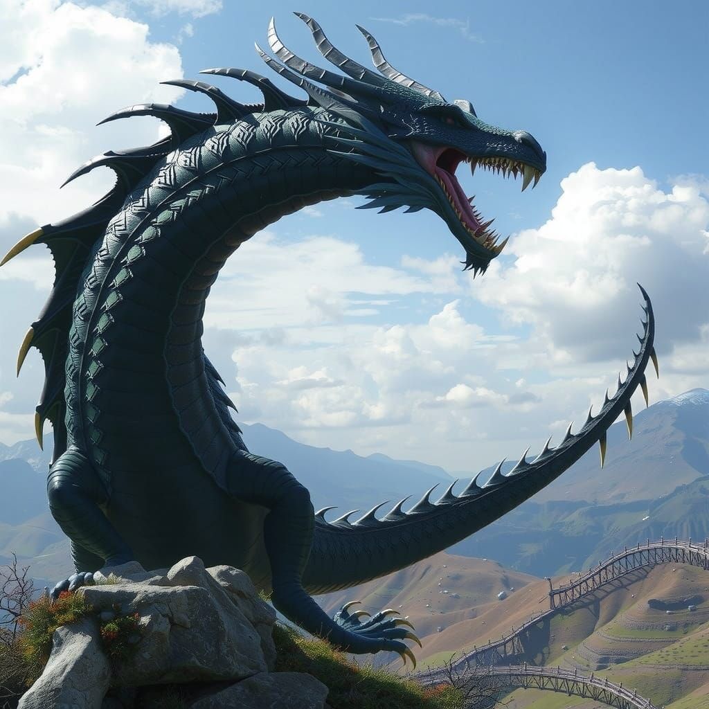 Majestic Dragon Soars Through the Skies