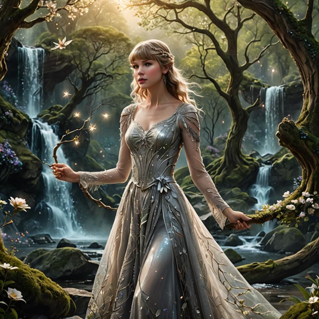 Magical Elf in Enchanted Forest: Fantasy Art