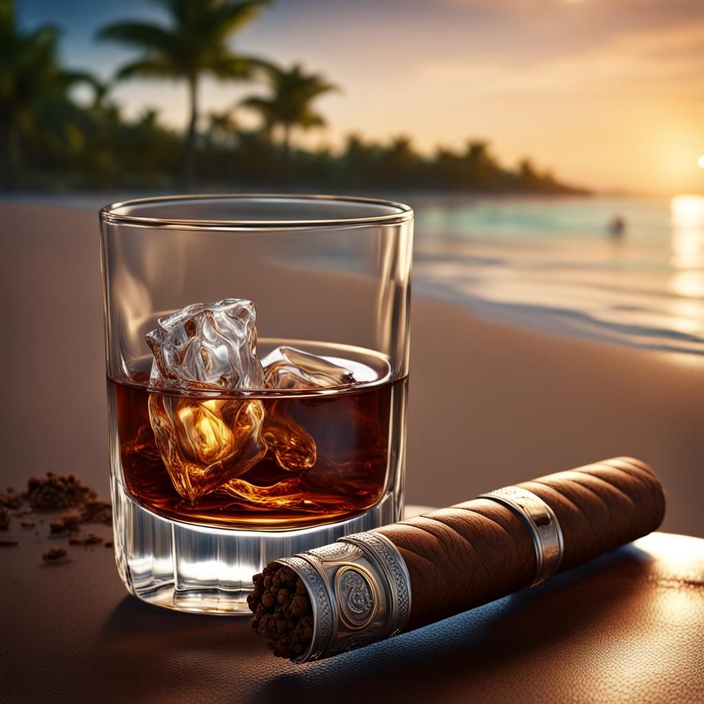 A Cuban cigar with a glass of bourbon anyone?