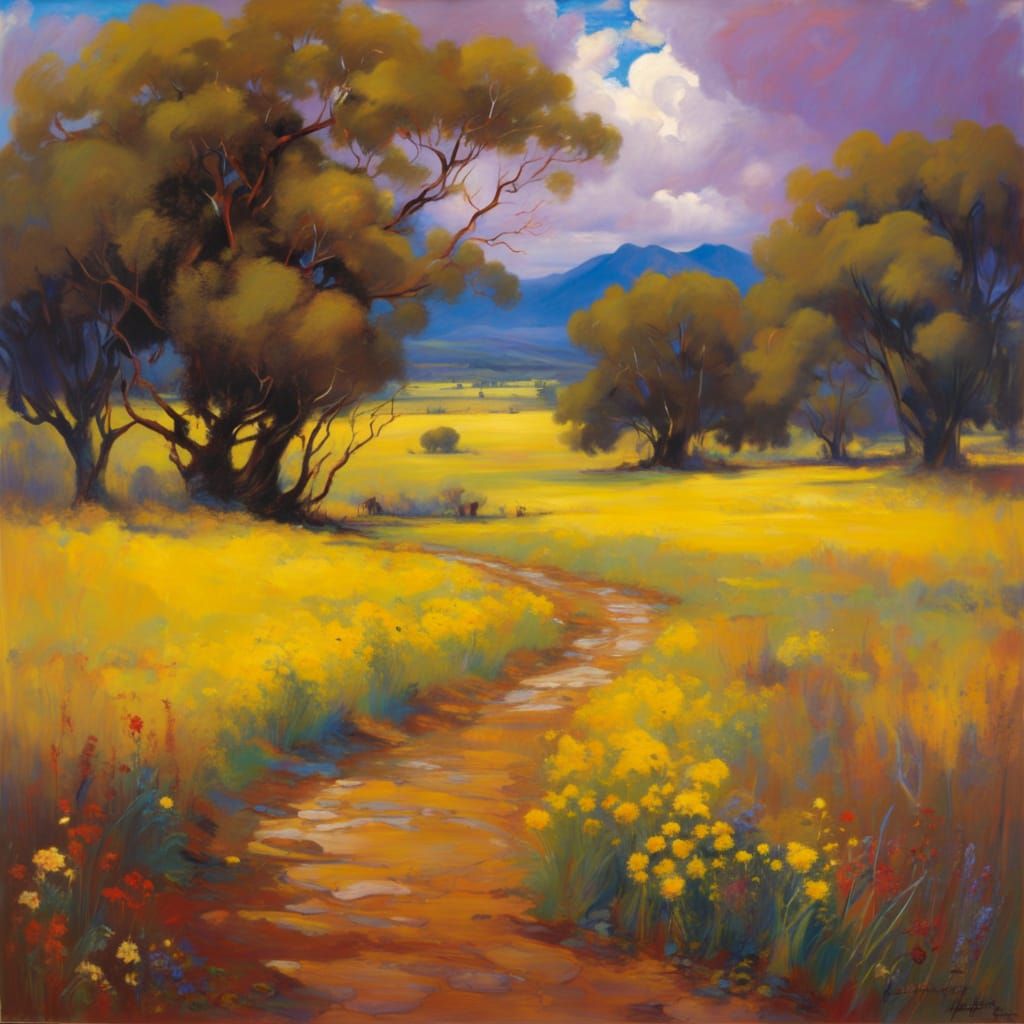 Dreamlike Australian Outback in Chiaroscuro Light