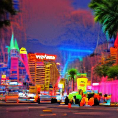 Las Vegas Strip: Neon Lights and Volumetric Lighting