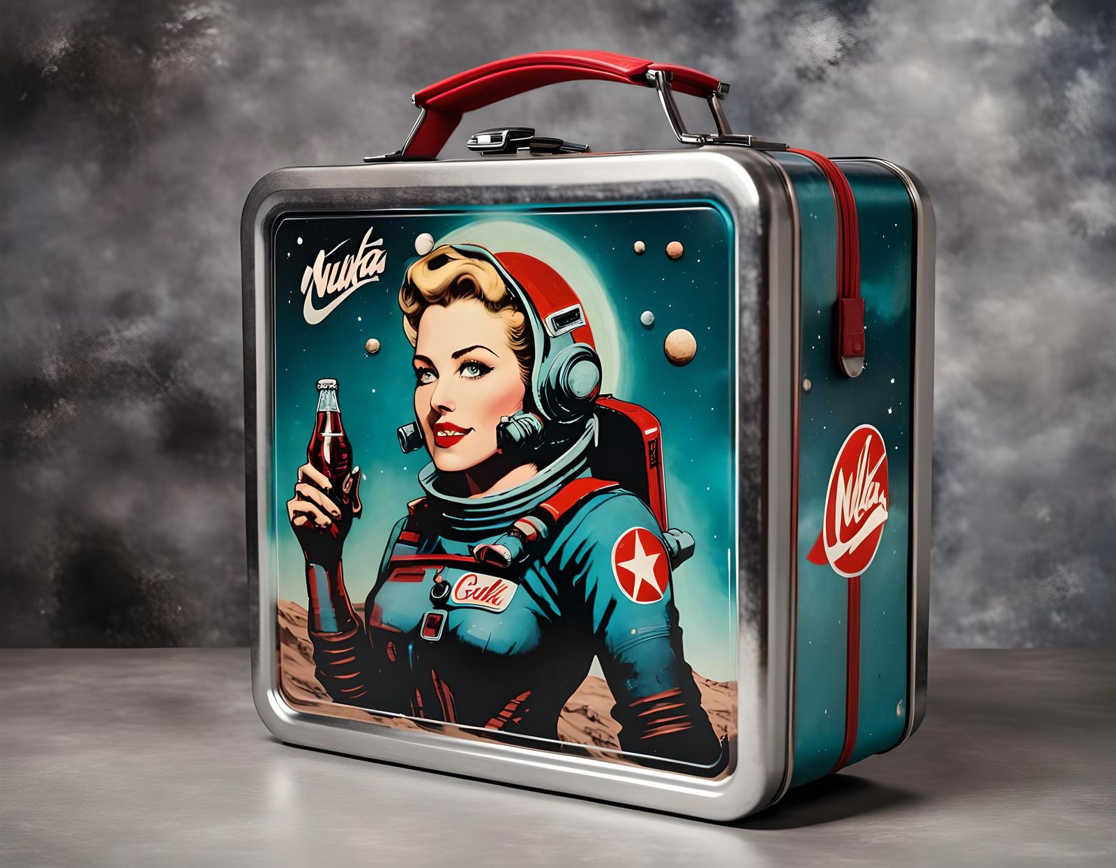 Fallout Nuka Cola Lunchbox with Woman in Space Gear