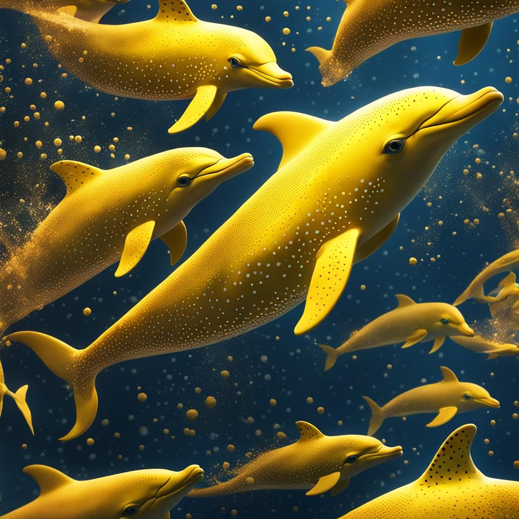 Happy Yellow Dolphins