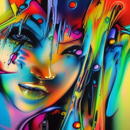 Graffiti Street Art in Splash Art Style